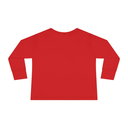 Festive Toddler Long Sleeve Tee - Cute Santa Design for Winter Celebrations, Christmas Outfit, Holiday Gift, Kids Fashion, Seasonal Wear